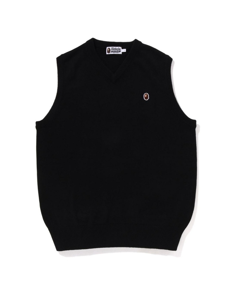 Vestes Bape Ape Head One Point Vest Noir Homme | QVV-61454686